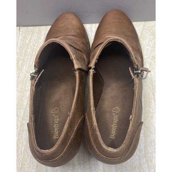 BareTraps Women's Rylie Size 9.5 Brown Slip On 2.5" Block Heel Ankle Booties - Picture 5 of 8